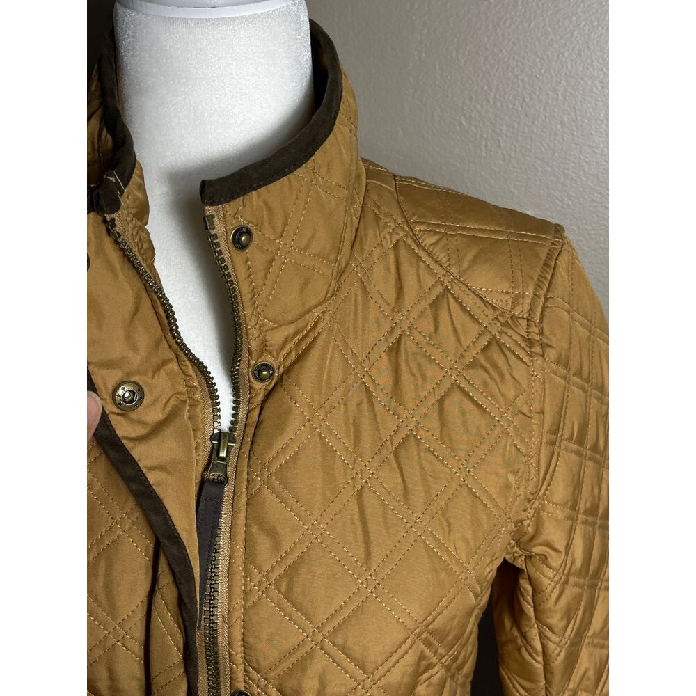 GH Bass & Co Quilted Jacket Beige Camel Lightweight Feminine Fit Preppy Womens S - Picture 10 of 13